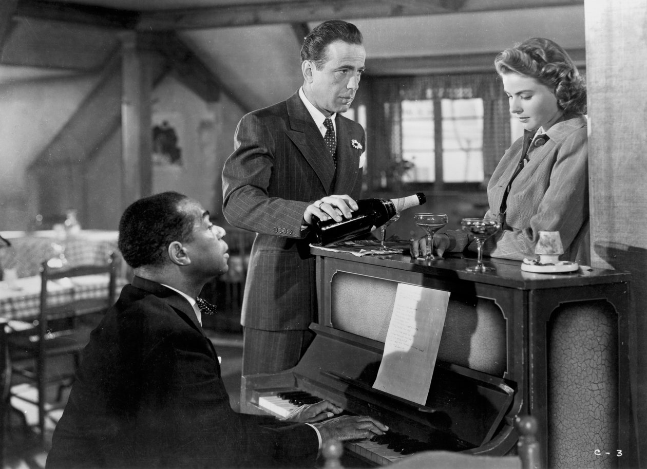 Ingrid Bergman, Humphrey Bogart and Louis Armstrong in Casablanca by Unbekannt