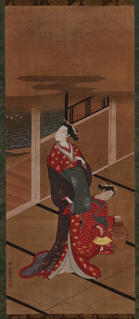Interior: A Yujo and an Attendant Heating Water by Unbekannt