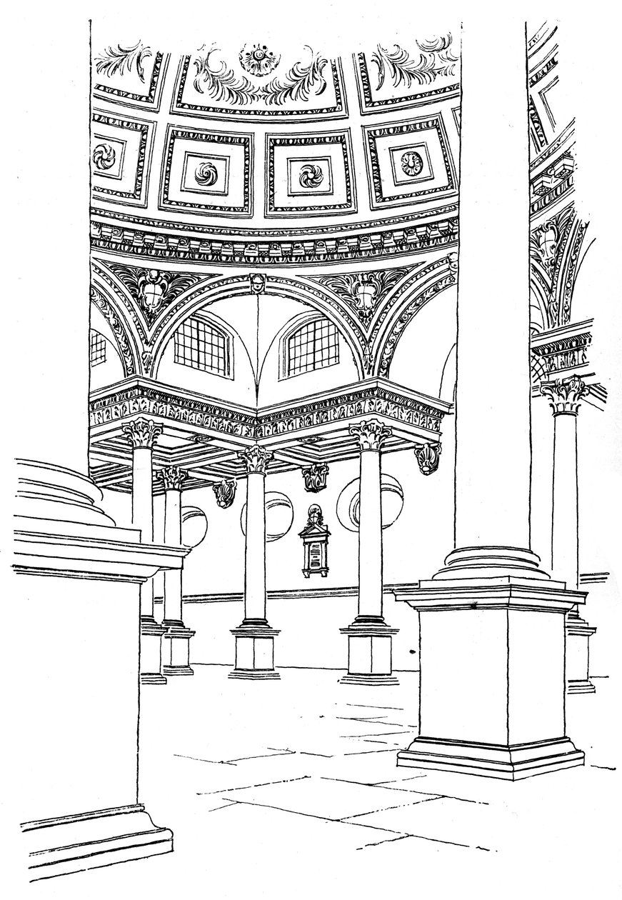 Interior of St Stephens Church, Walbrook, City of London by Unbekannt