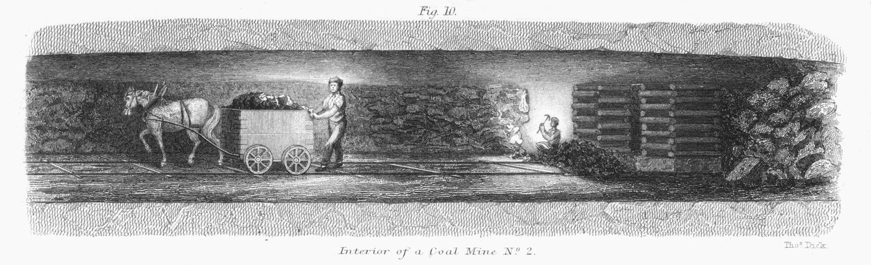 Interior of a Coal Mine, 1862 by Unbekannt
