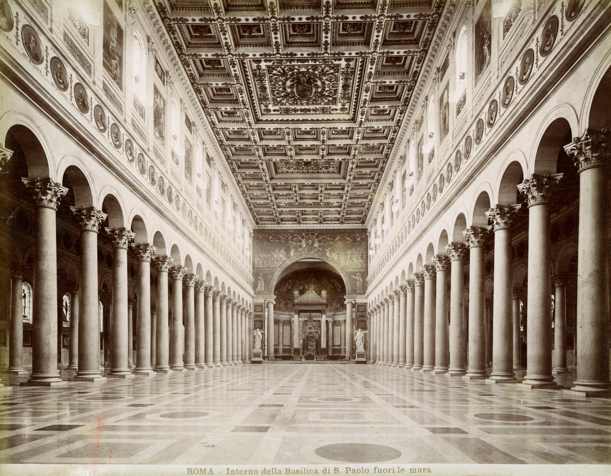 Interior of the Basilica of St Paul Outside the Walls, Rome, Italy ...