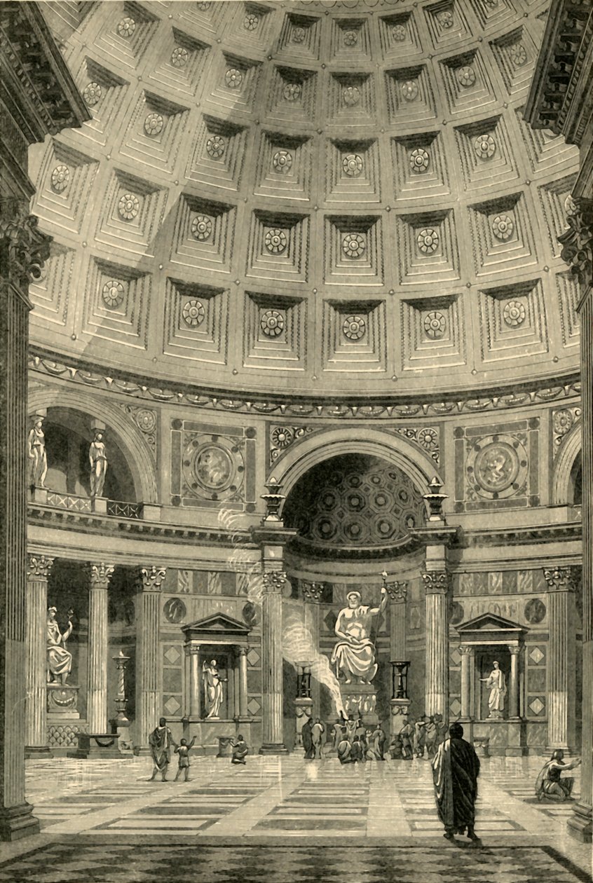 Interior of the Pantheon at Rome Restored by Unbekannt
