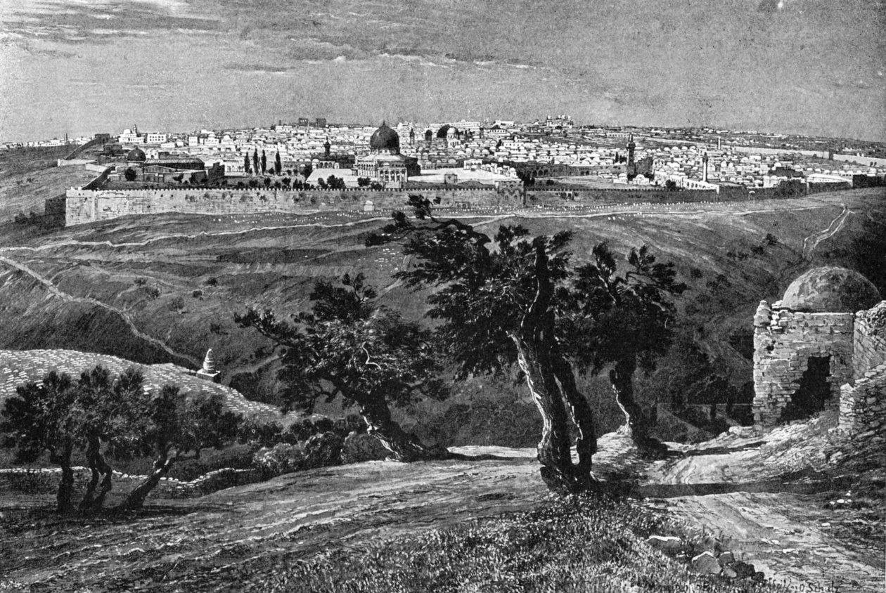Jerusalem, from the Mount of Olives by Unbekannt