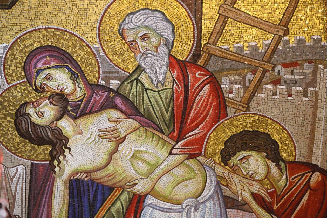 Jesus Down from the Cross (Detail), Holy Sepulchre Church, Jerusalem, Israel by Unbekannt