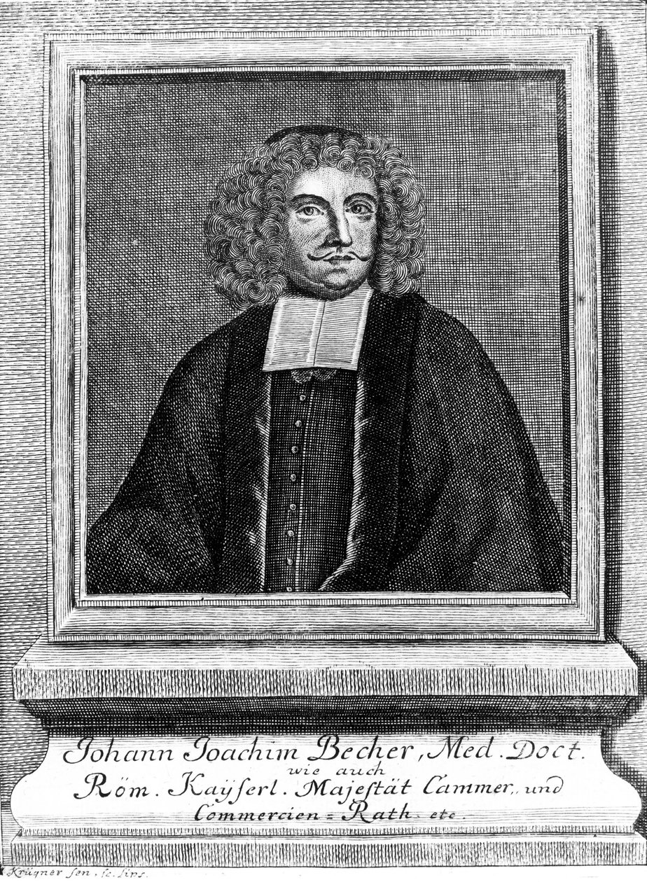 Johann Joachim Becher, German physician and chemist, c 1670s by Unbekannt