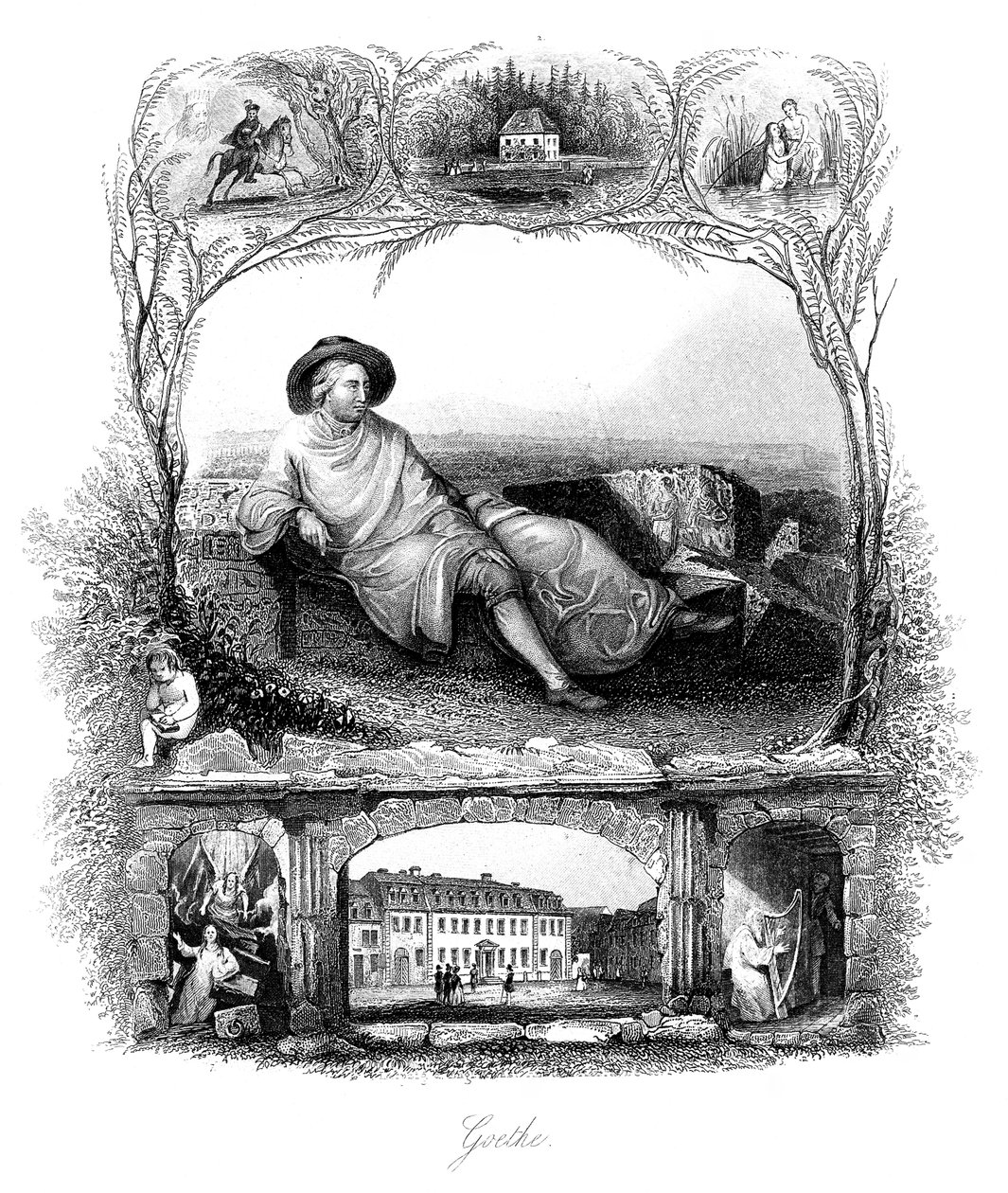 Johann Wolfgang von Goethe, German poet, dramatist and scientist, 19th century by Unbekannt