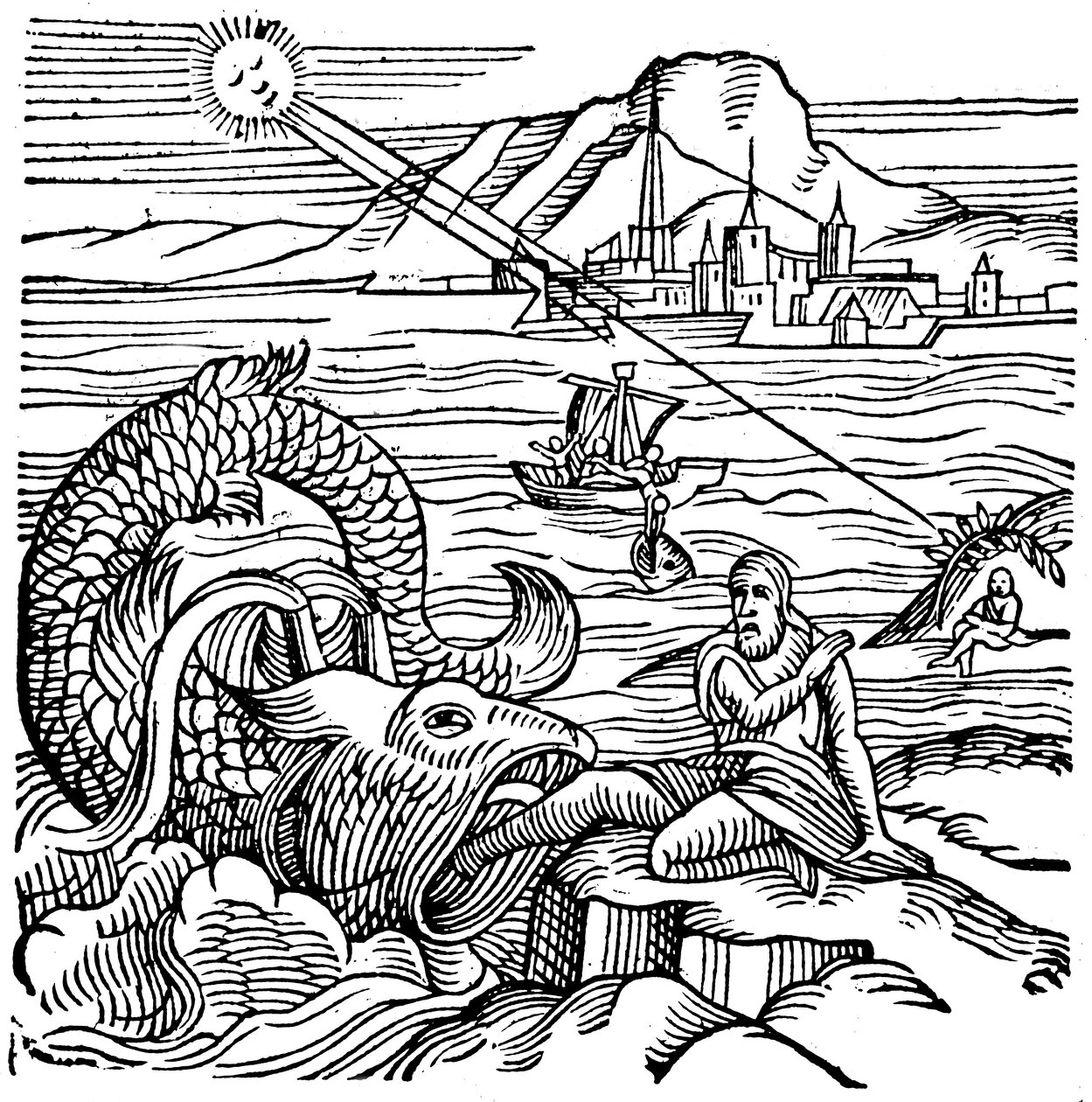 Jonah being spewed up by the whale, 1557 by Unbekannt