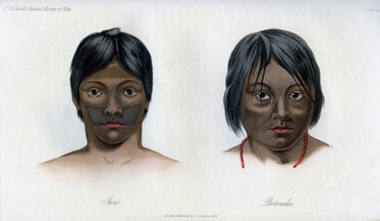 Juri and Botocudos, of the Brasilio-Guarani Nation, 1848 by Unbekannt