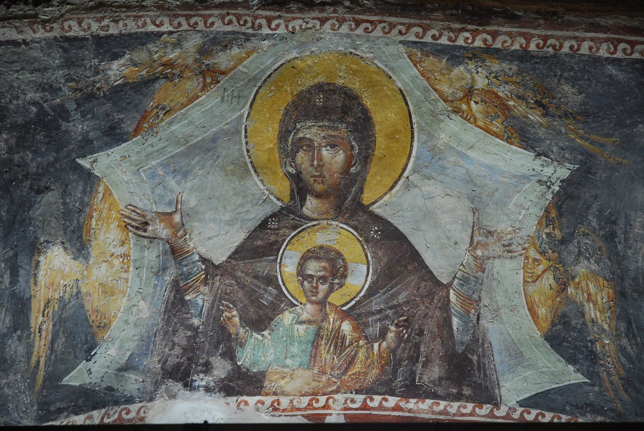 Kariye Camii (St. Savior in Chora Church) fresco: Virgin and Child, Istanbul, Turkey by Unbekannt