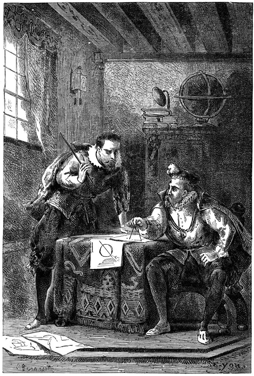 Kepler and Brahe at Work Together c. 1600, c. 1870 by Unbekannt