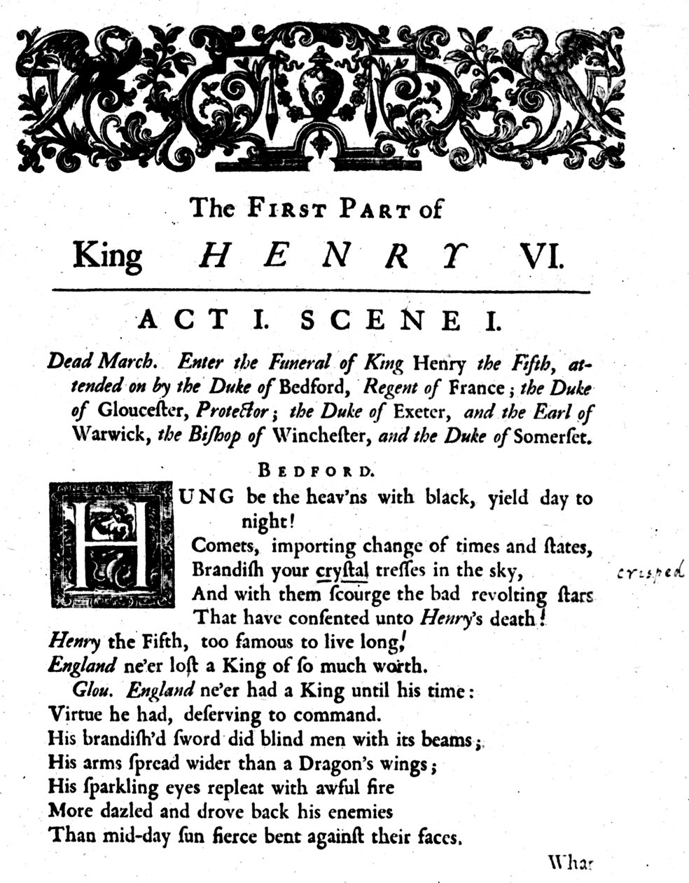 King Henry VI. Act 1. Scene 1 by Unbekannt