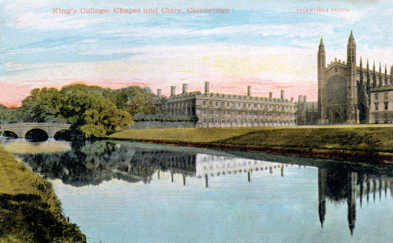 Kings College, Kings College Chapel and Clare College, Cambridge by Unbekannt
