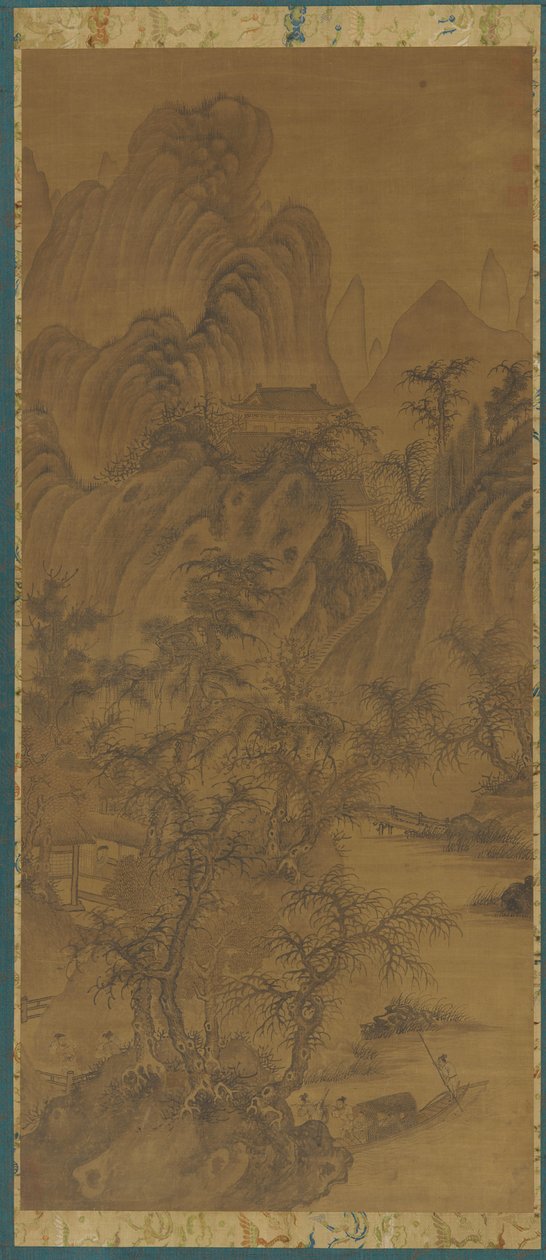Landscape with Farm Buildings and Figures by Unbekannt