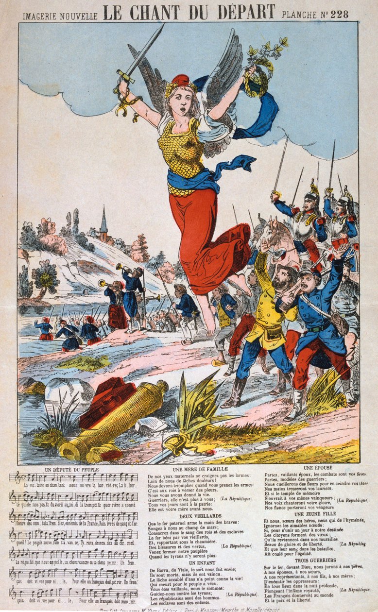 The Song of Departure, song sheet, Franco-Prussian war, 1870-1871 by Unbekannt