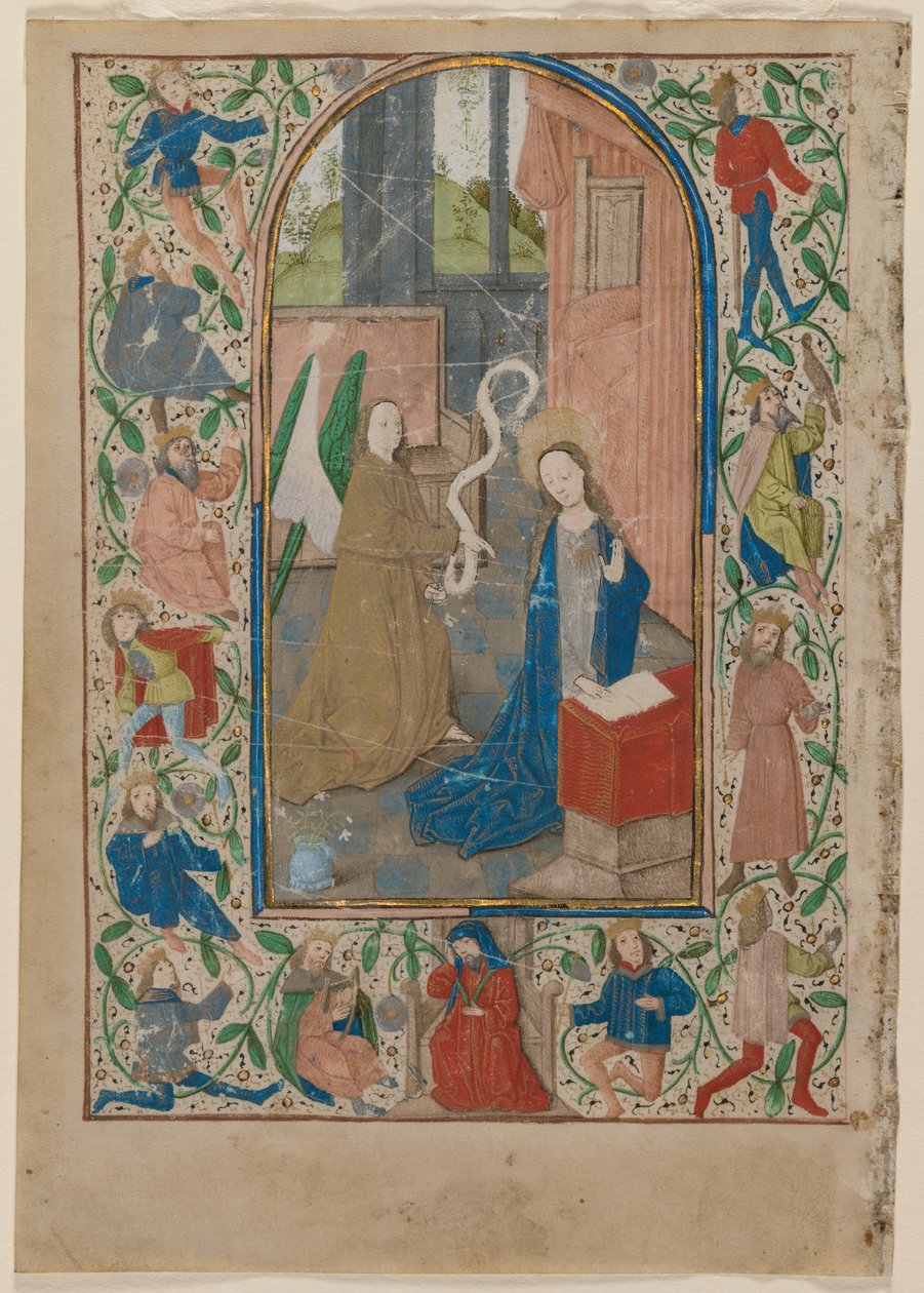 Leaf from a Book of Hours: The Annunciation, 1470s by Unbekannt