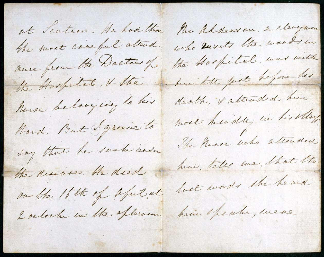 Letter from Florence Nightingale, May 1856 by Unbekannt