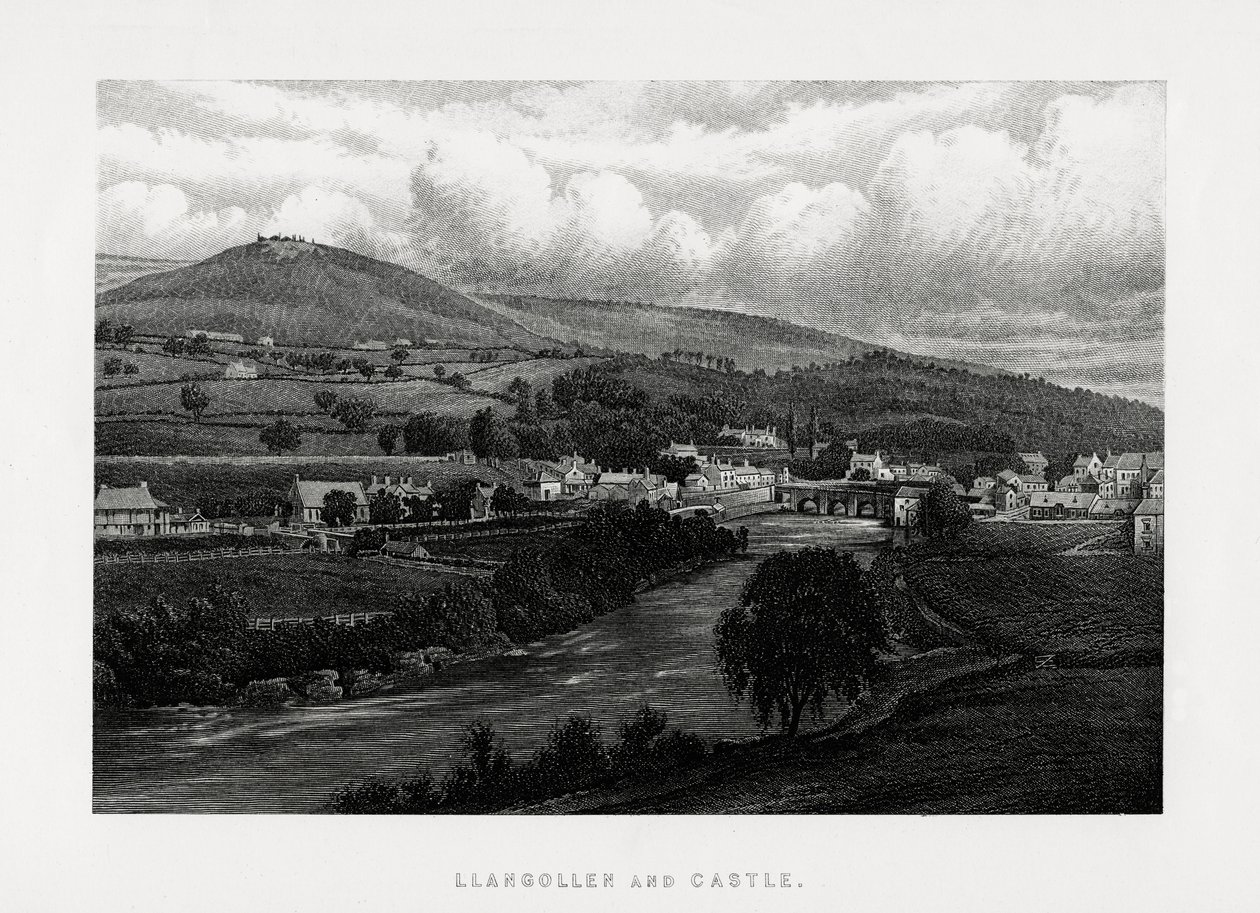 Llangollen and Castle, Denbighshire, North Wales, 1896 by Unbekannt