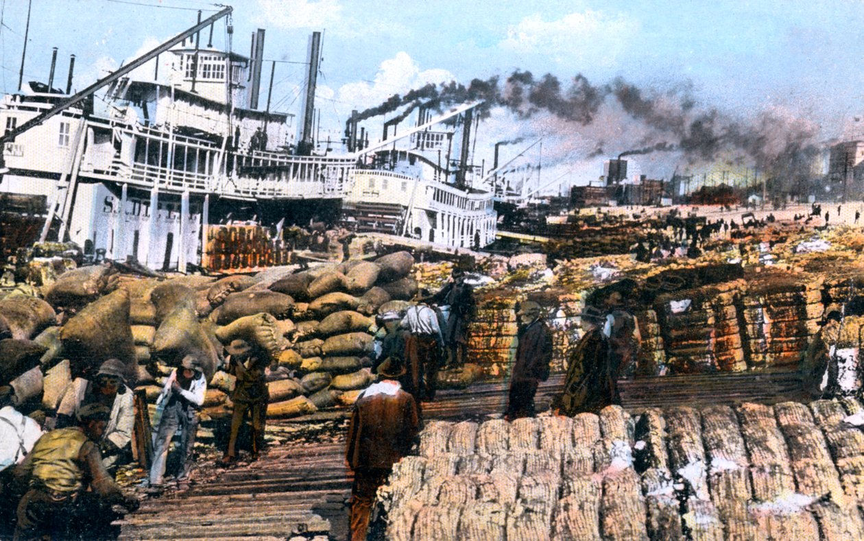 Loading Cotton onto a Ship, Memphis, Tennessee, USA, c1900s by Unbekannt