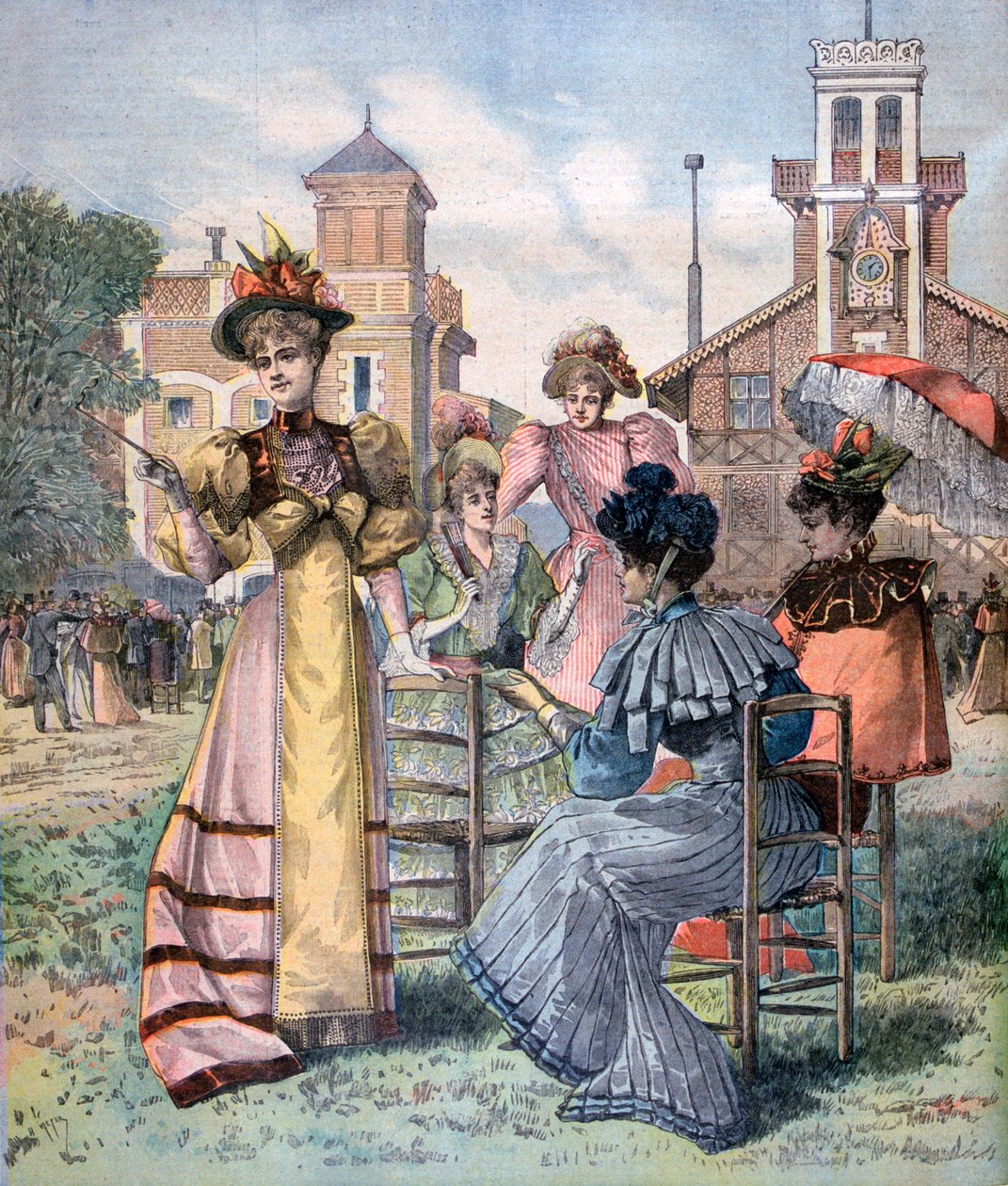Longchamp races in spring, Paris by Unbekannt