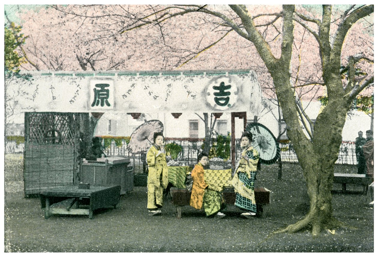 Lunch stand in a public park, Japan, 1904 by Unbekannt