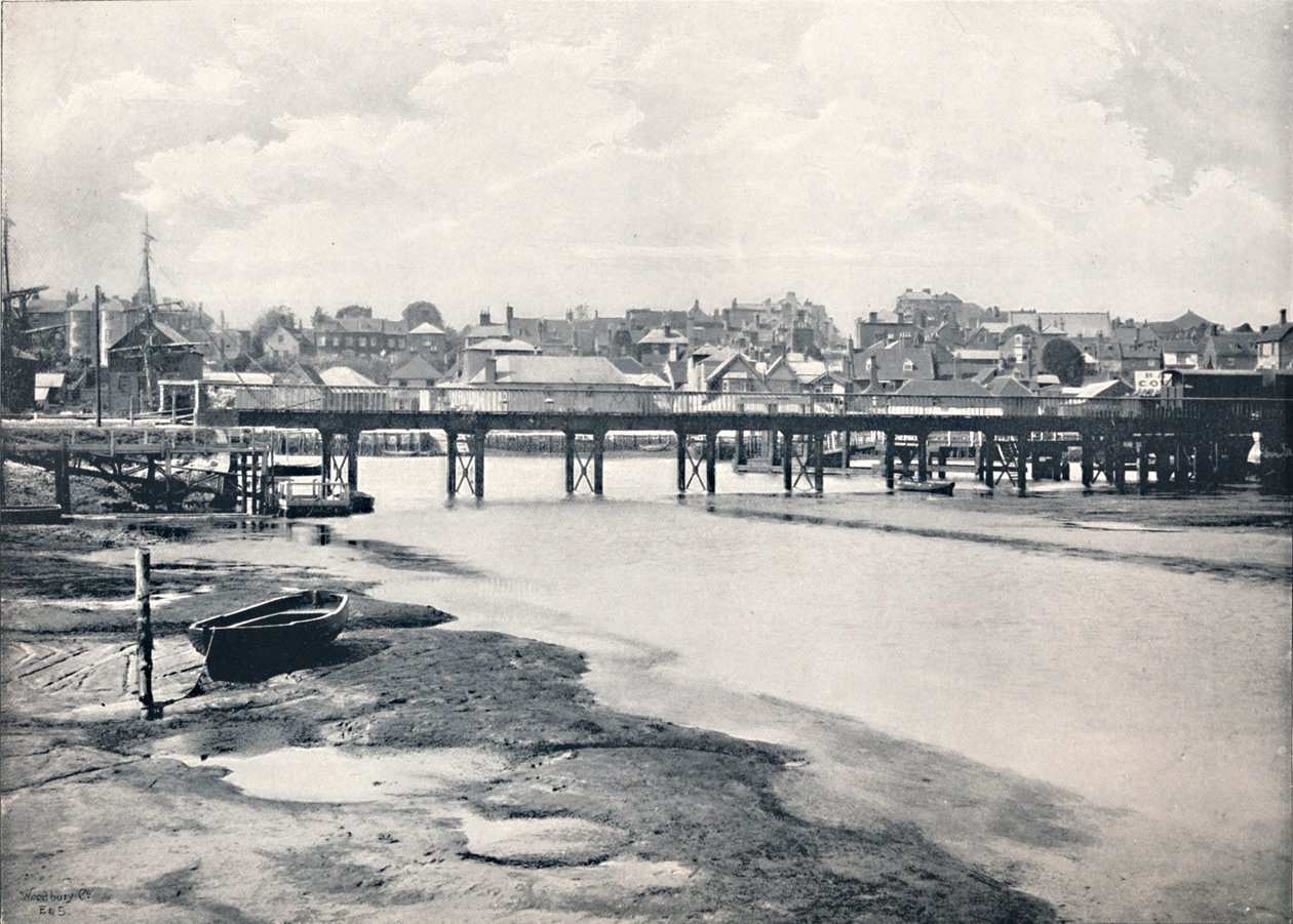 Lymington - The Bridge and the Town, From the River, 1895 by Unbekannt