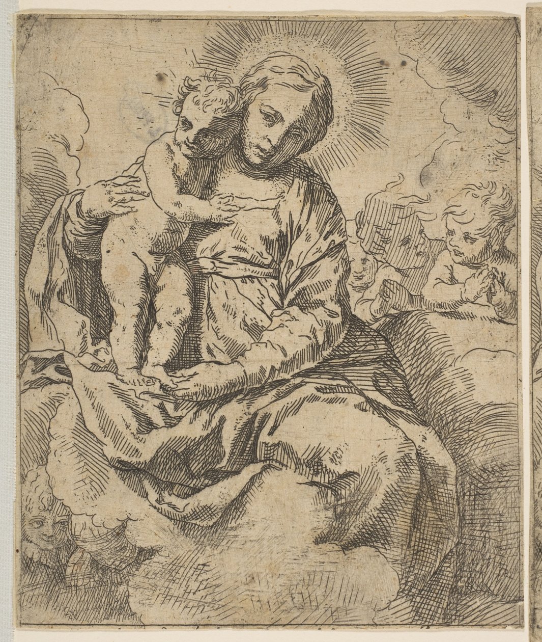 Madonna and Child Seated on Clouds and Surrounded by Angels, ca. 1639 or After by Unbekannt