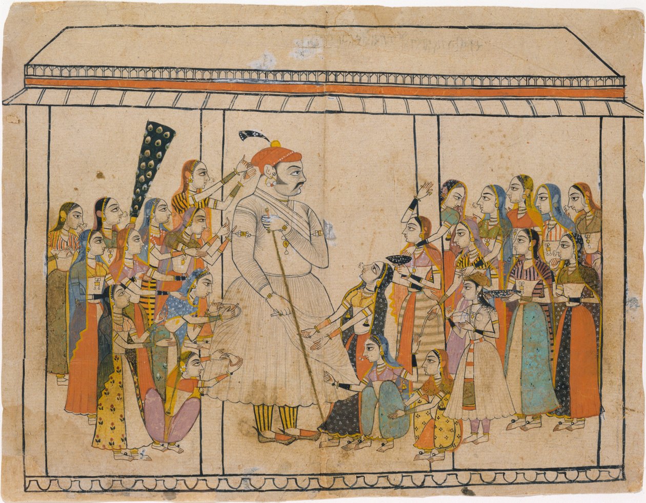 Maharaja Raj Singh Adored by His Ladies by Unbekannt