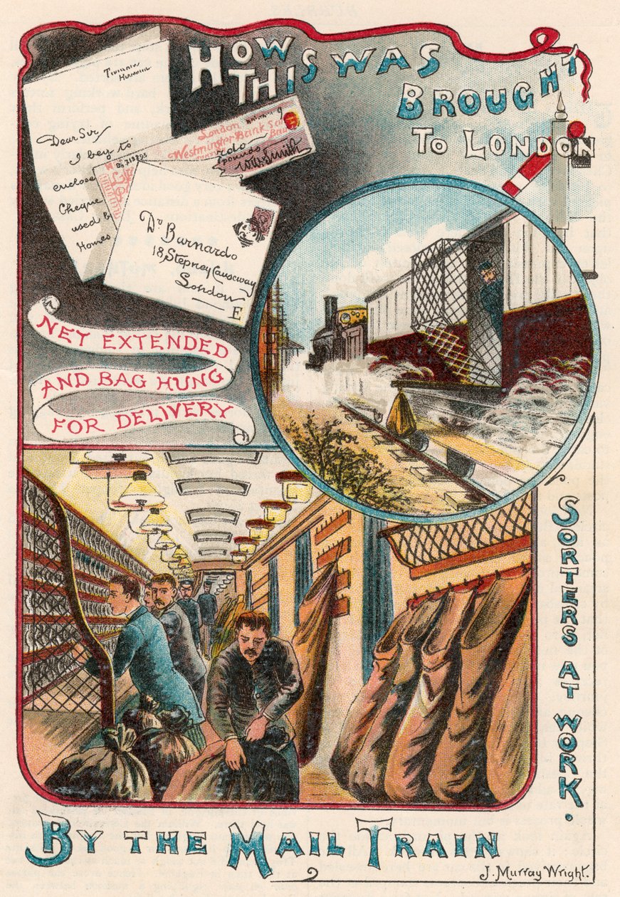 Mail train carrying letters to London from towns and cities in Britain