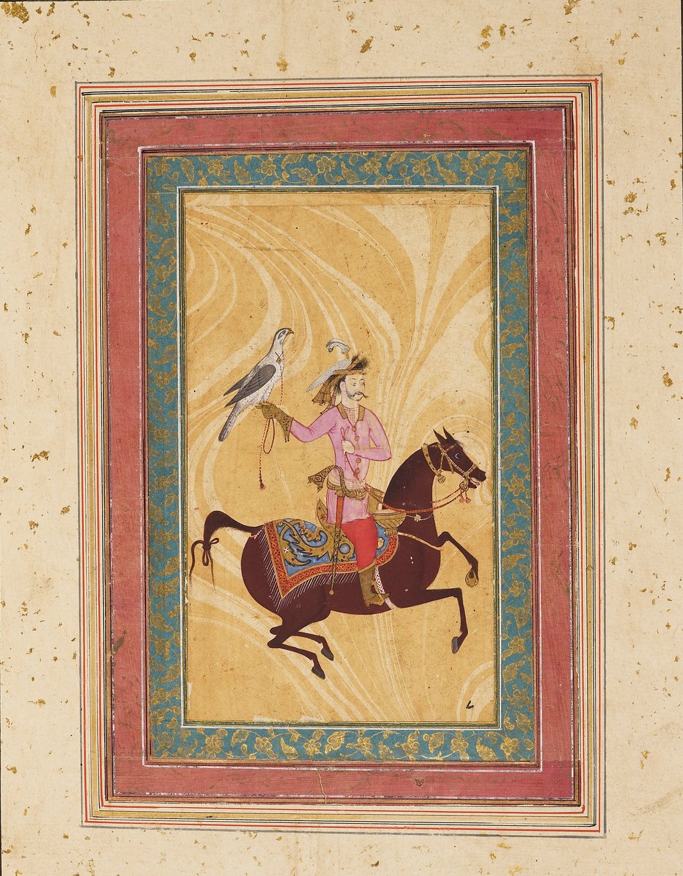 Man on Horse with a Hawk by Unbekannt