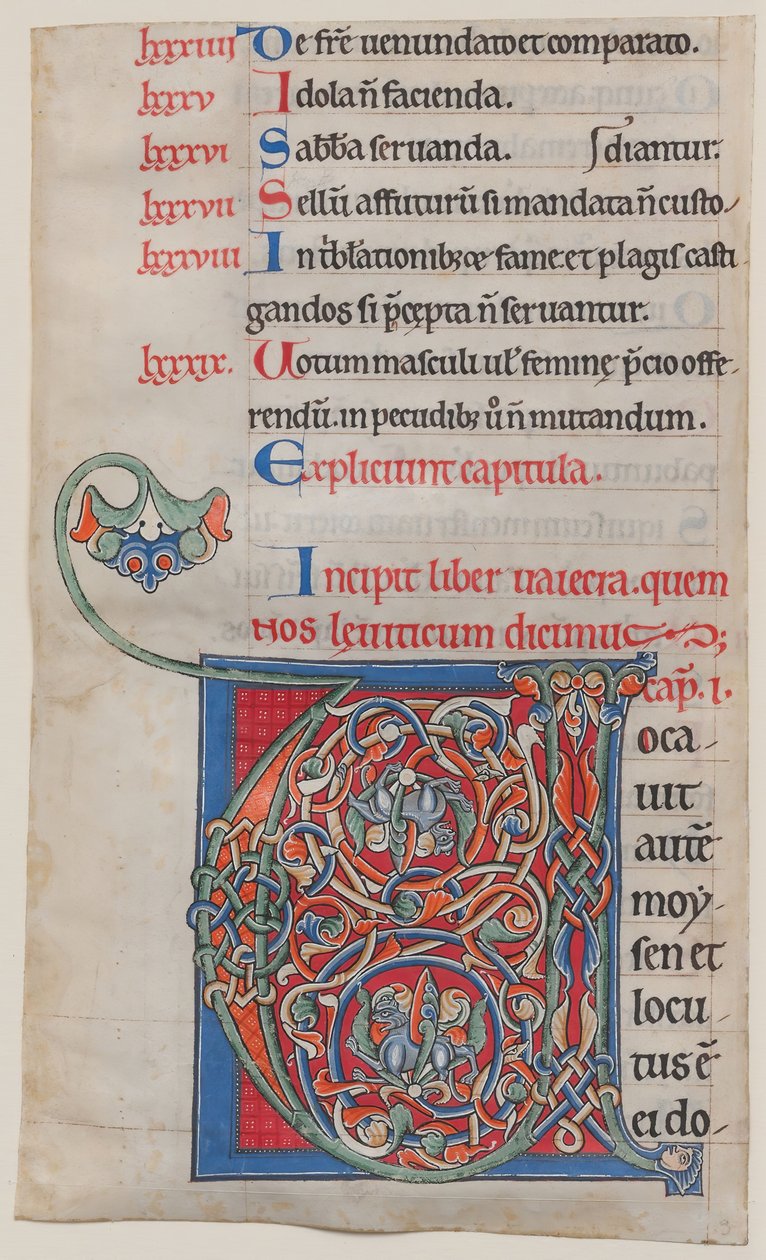 Manuscript Illumination with Initial V by Unbekannt