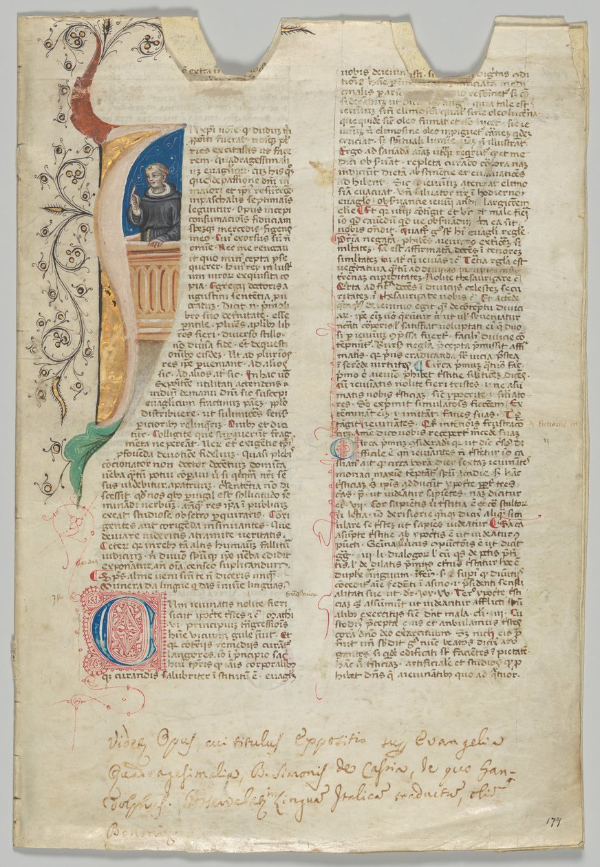 Manuscript Leaf, Italian, 14th century by Unbekannt