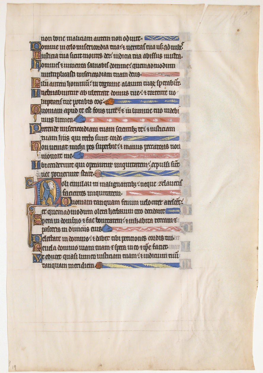 Manuscript Leaf from a Royal Psalter, British, 13th century by Unbekannt