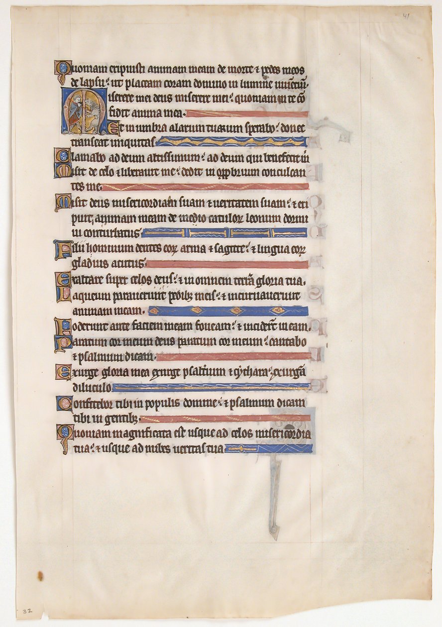 Manuscript Leaf from a Royal Psalter, British, 13th century by Unbekannt