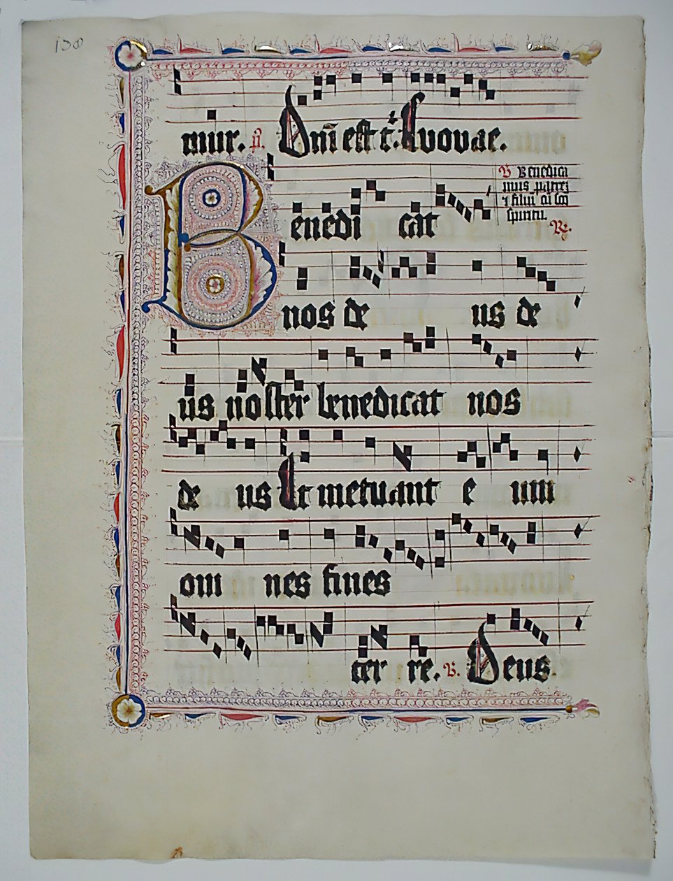 Manuscript Leaf with Initial B, from an Antiphonary, German, Second Quarter 15th Century by Unbekannt