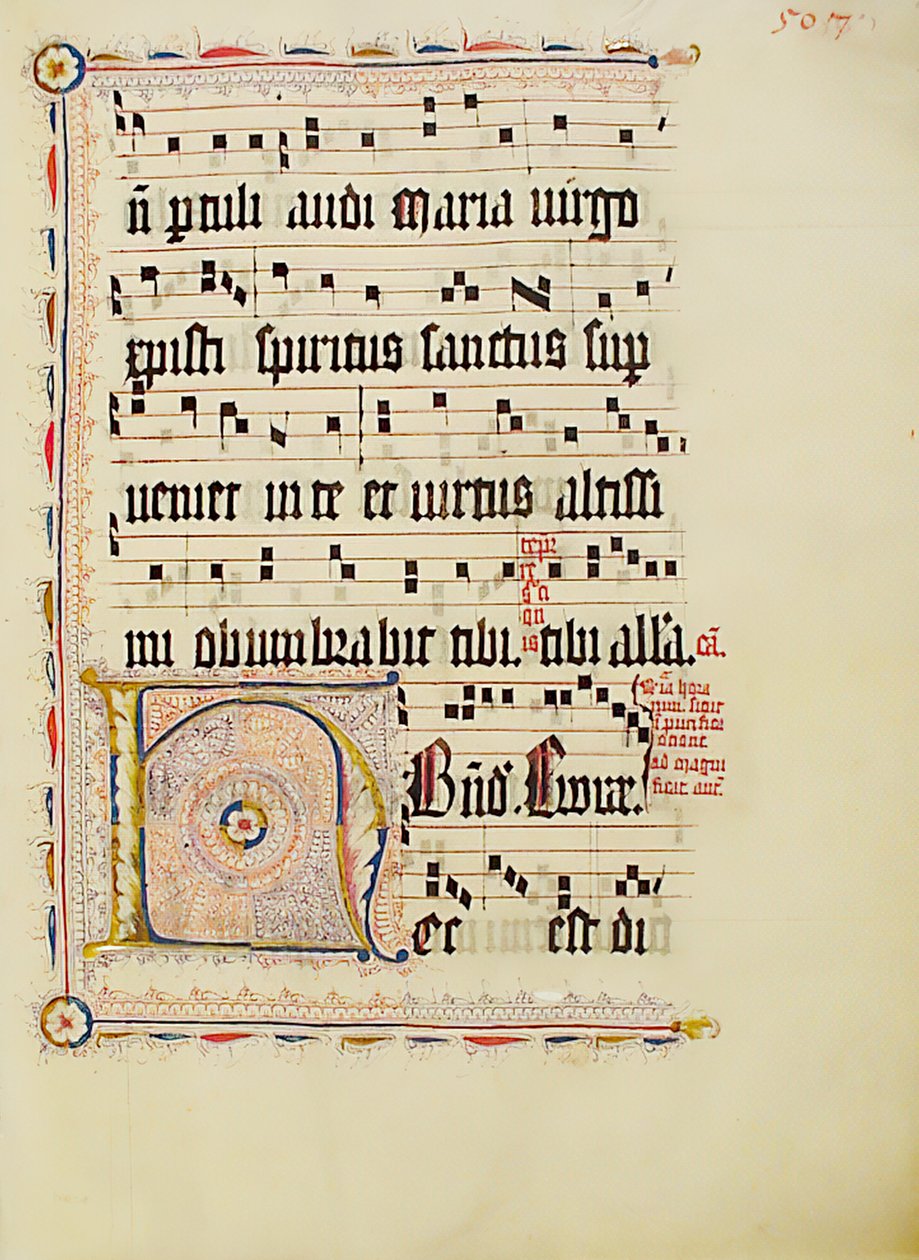 Manuscript Leaf with Initial H, from an Antiphonary by Unbekannt