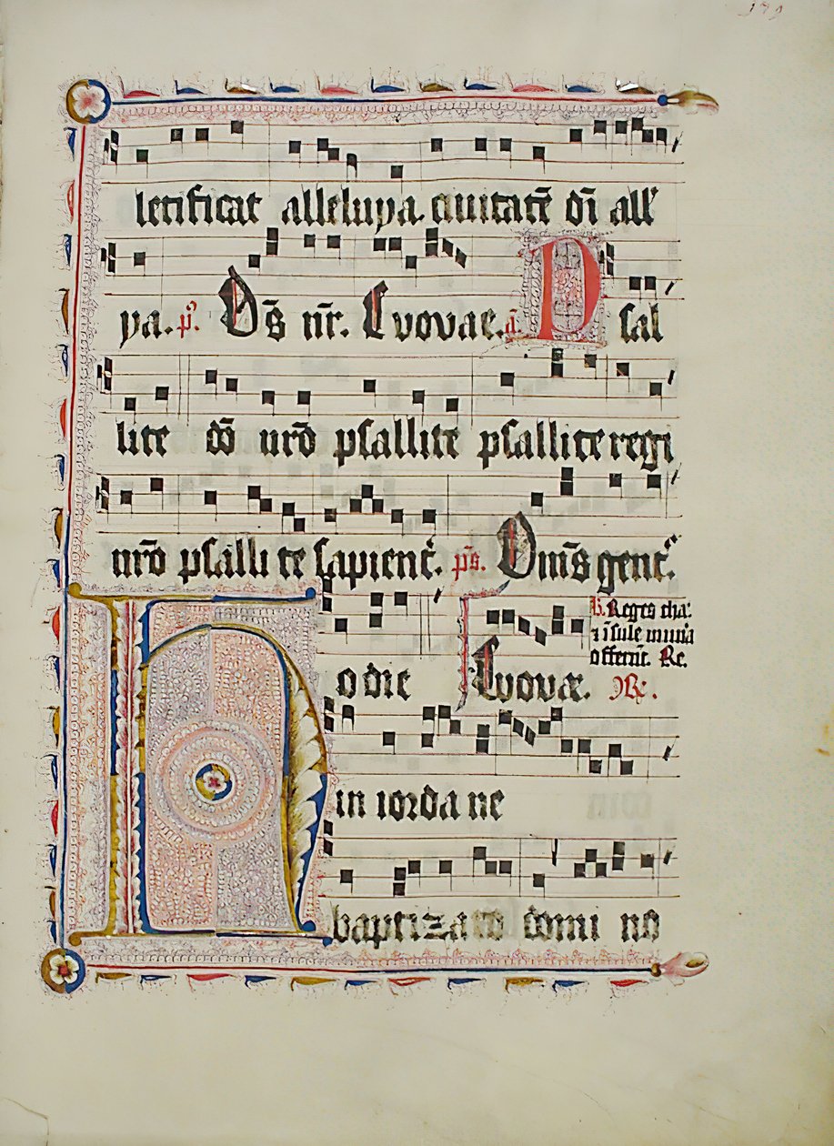 Manuscript Leaf with Initial H, from an Antiphonary, German, Second Quarter 15th Century by Unbekannt