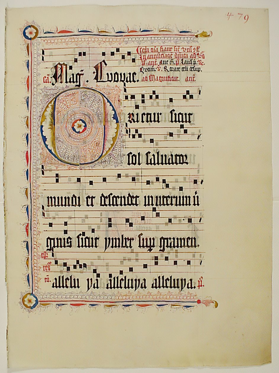 Manuscript Leaf with Initial O, from an Antiphonary, German, second quarter 15th century by Unbekannt