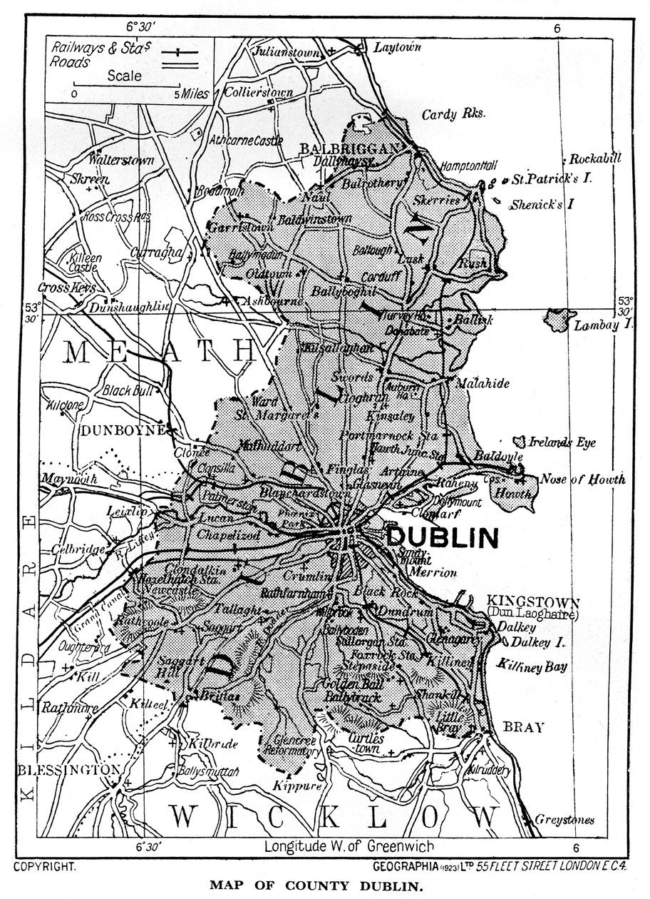 Map of County Dublin, Ireland by Unbekannt