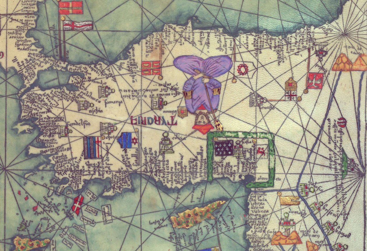 Map of Eastern Europe, View from the South. Catalan Atlas Reproduction by Unbekannt