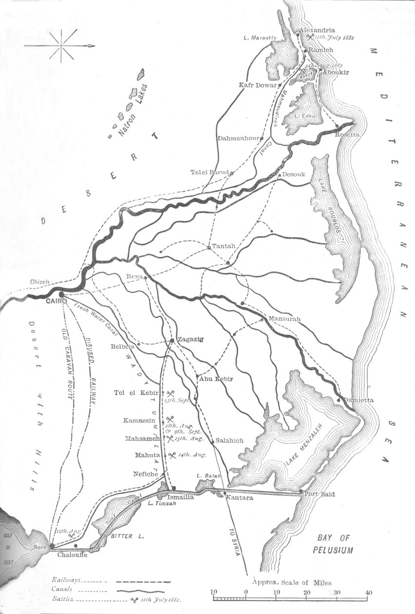 Map of the Delta of the Nile, Strategic Points in the Egyptian Campaign by Unbekannt