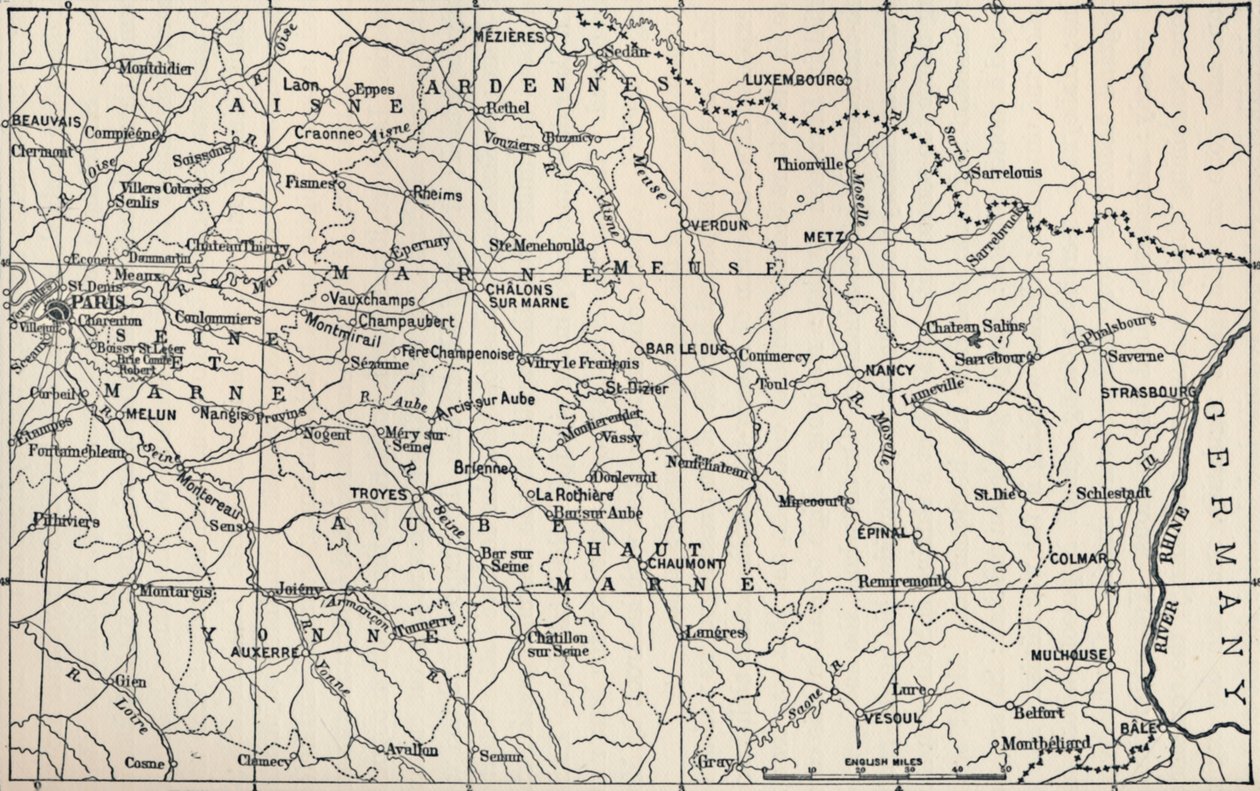 Map of the Field of Operations in 1814 by Unbekannt