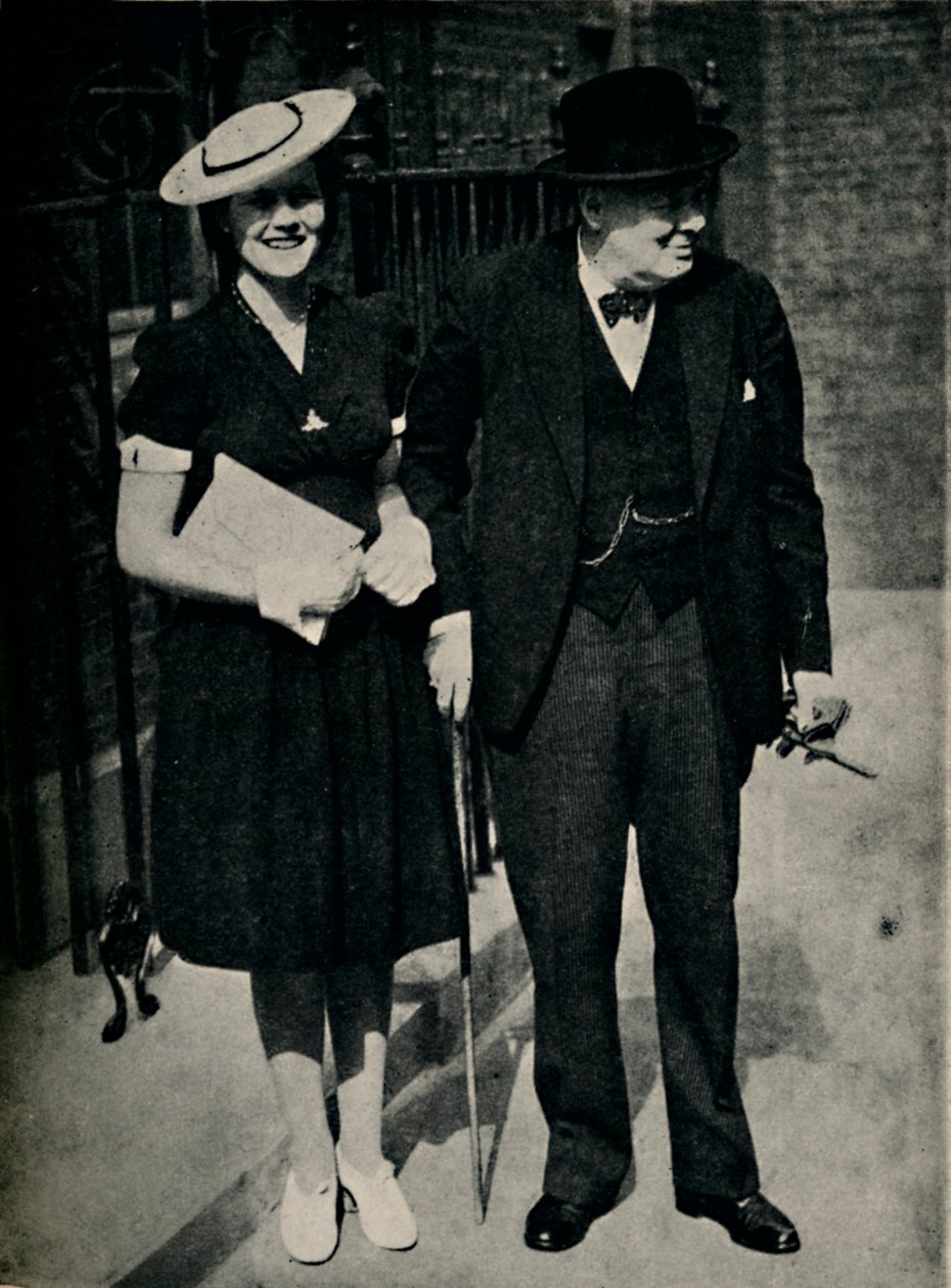 Mary Churchill and Her Father by Unbekannt: Fine art print