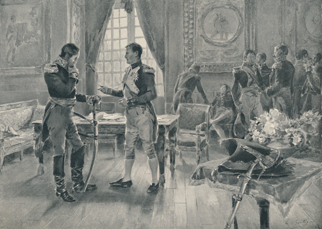 Meeting of Napoleon and Tolstoi in Paris by Unbekannt