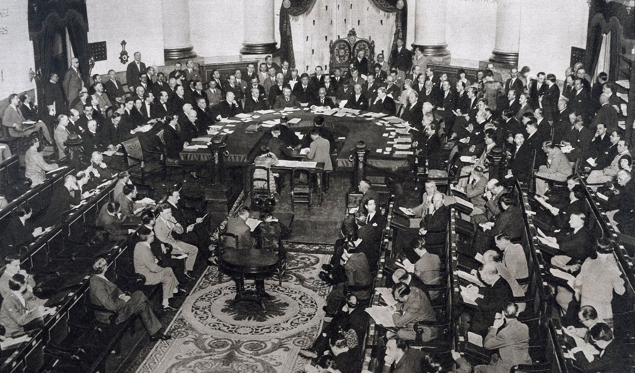 Meeting of the SDN or the League of Nations on 10/06/1929 in the Senate Palace in Madrid, Spain by Unbekannt