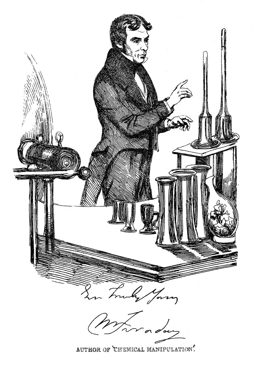 Michael Faraday lecturing at the Royal Institution, London, c1835 by Unbekannt