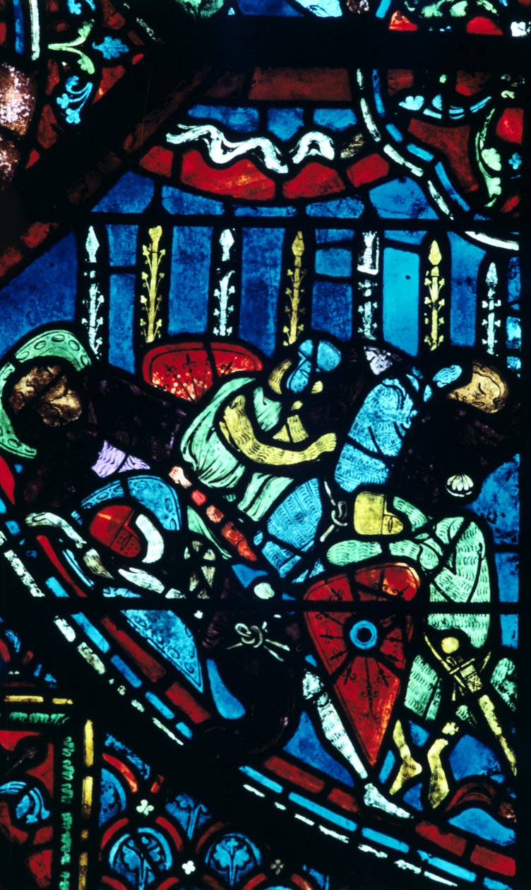 Miracle of the flowering lances, stained glass, Chartres Cathedral, France, c1225 by Unbekannt