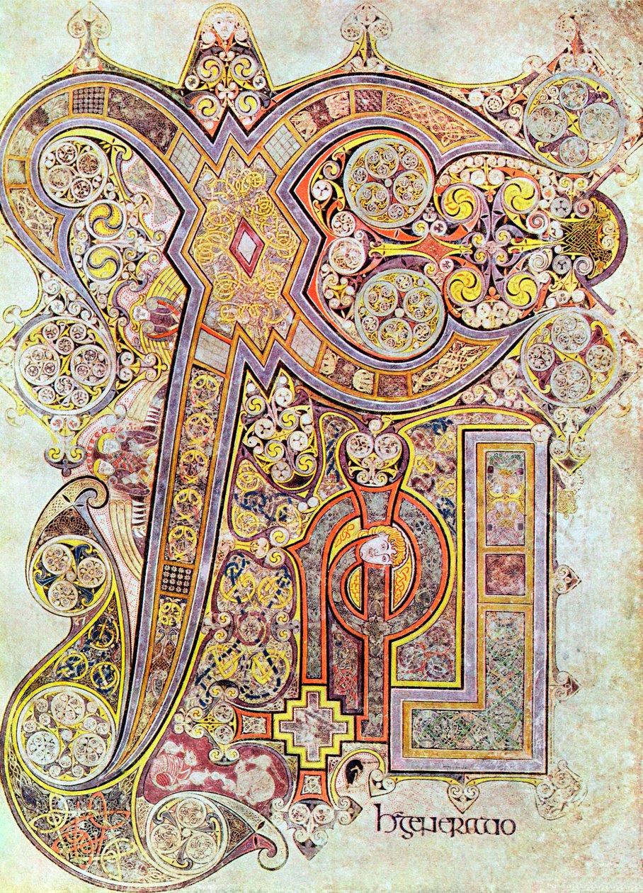 Monogram page from the Book of Kells, Christi Auteum Generatio, c. 800 by Unbekannt