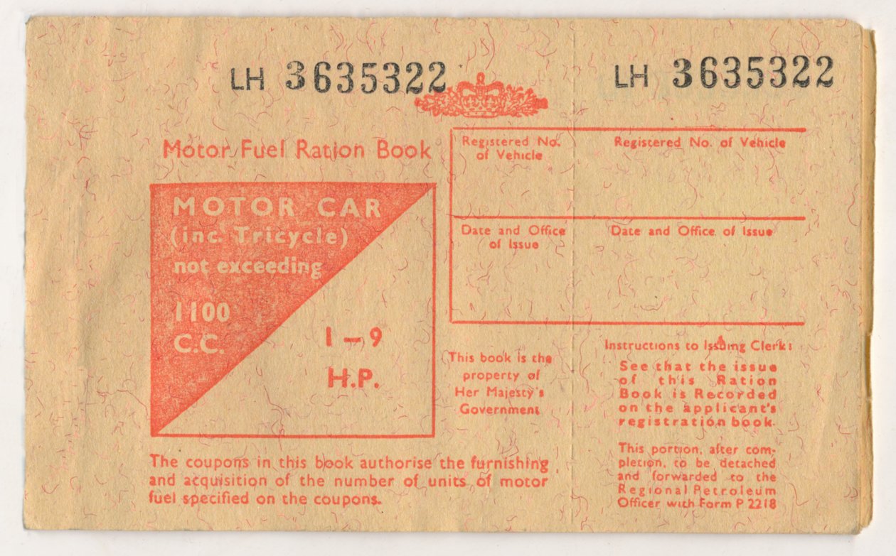 Motor Fuel Ration Book, c1973 by Unbekannt