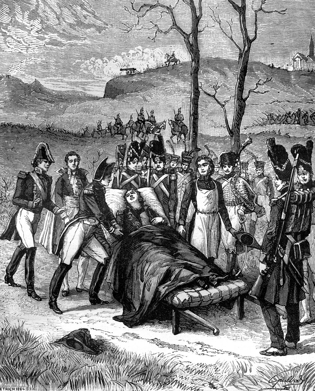 Napoleon ran towards Duroc, who still lived, 1813 by Unbekannt