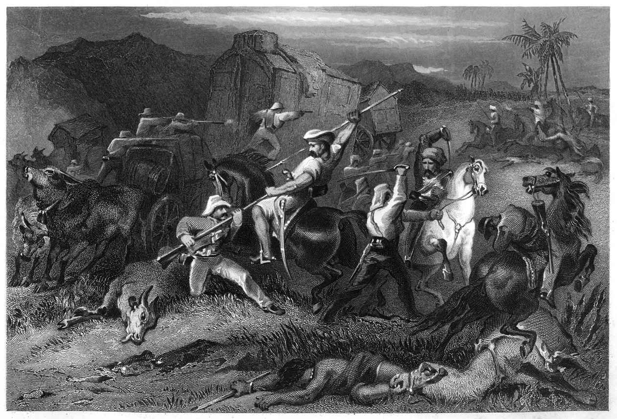 Night Sortie and Attack on Baggage Wagons, 1857, c1860 by Unbekannt